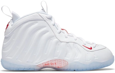 Pre-owned Nike Air Foamposite One Takeout Bag (ps) In White/white-university Red