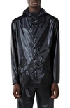 Rains Lightweight Hooded Rain Jacket In Shiny Black