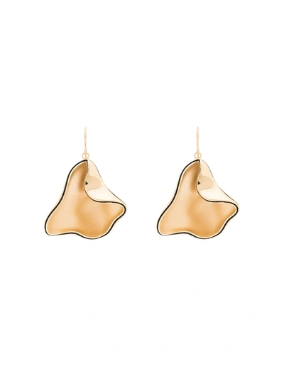 Jil Sander Gold Tone Fluid Folded Earrings