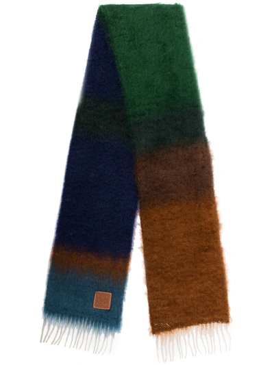 Loewe Multicoloured Mohair Wool Scarf In Brown