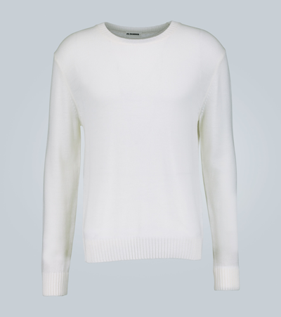 Jil Sander Classic Crew-neck Sweatshirt In White