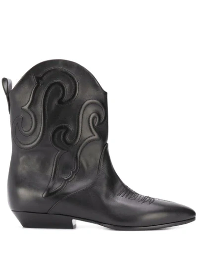 Saint Laurent Lukas Western Style Boots In Black
