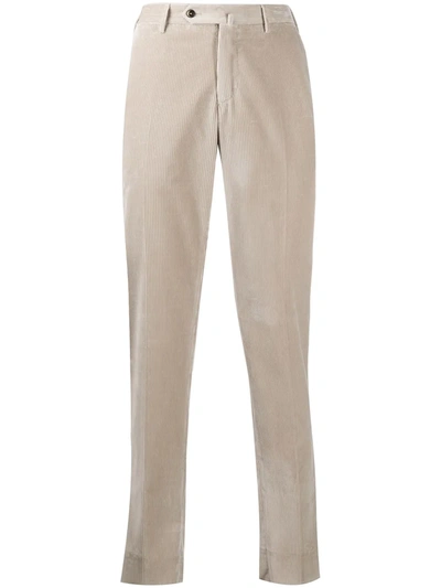 Pt01 Corduroy Straight-leg Trousers In Neutrals