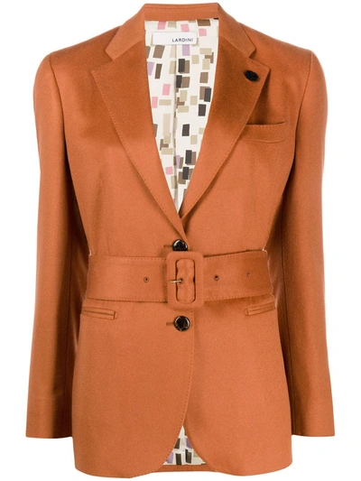 Lardini Belted Blazer In Orange