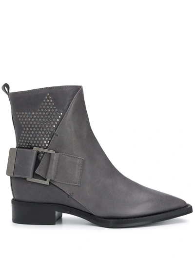 Lorena Antoniazzi Pointed Toe Ankle Boots In Grey
