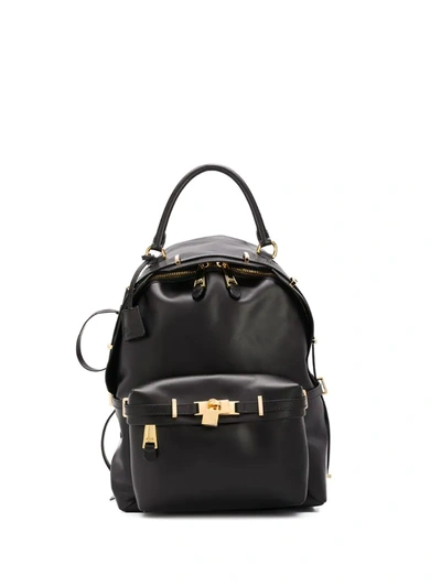 Moschino Padlock-fastening Backpack In Black