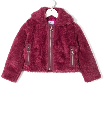 Raspberry Plum Teen Zipped Bomber Jacket In Pink