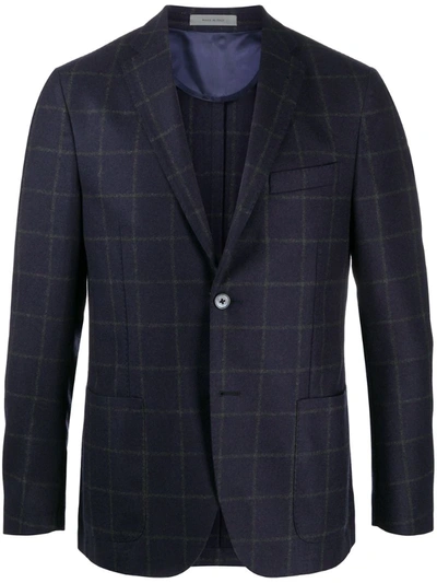 Corneliani Check Print Blazer In Blue