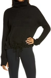 Sweaty Betty Black Melody Luxe Cropped Fleece Sweatshirt