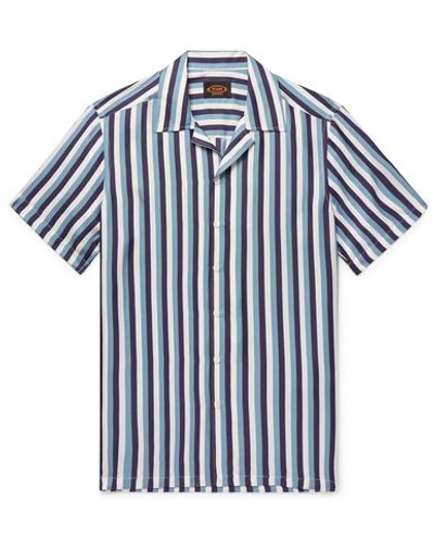 Tod's Striped Shirt In Blue
