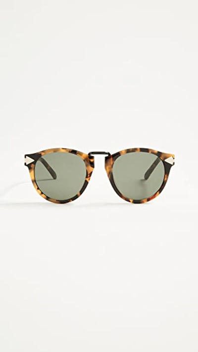 Karen Walker Alternative Fit Helter Skelter Sunglasses In Crazy Tort/g15 Mono