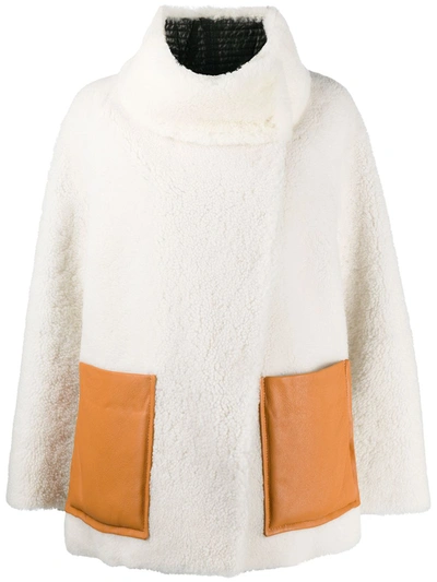 Dorothee Schumacher Curly Mix Shearling Jacket In White