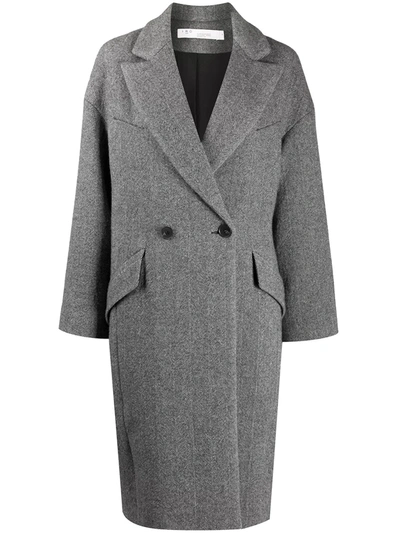 Iro Wool-blend Double-breasted Coat In Black