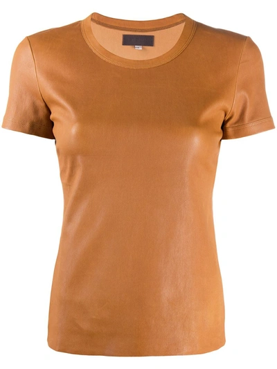 Stouls Leather T-shirt In Brown