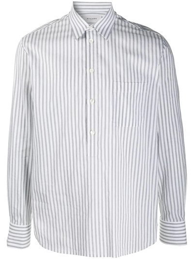 Rochas Patch-pocket Striped Shirt In Neutrals
