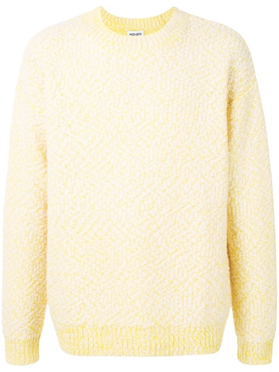 Kenzo Textured Knit Jumper In Yellow