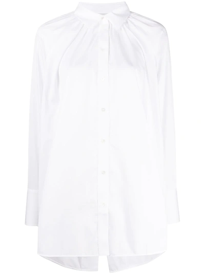 Victoria Victoria Beckham Longline Back Slit Shirt In White