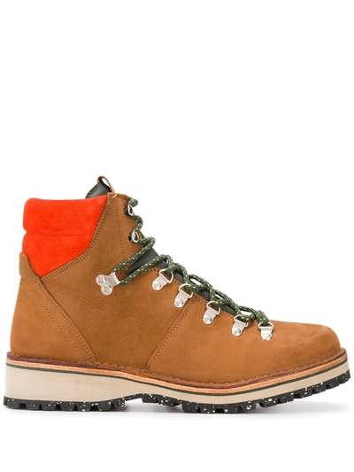 Ps By Paul Smith Lace-up Trek Boots In Brown