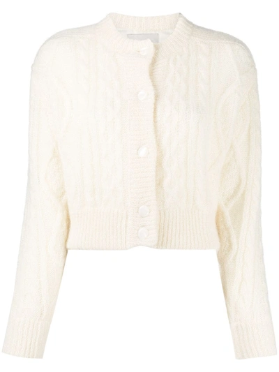 Laneus Cable Knit Cardi-coat In Neutrals