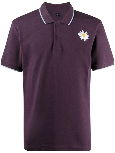 Mcq Swallow Logo Embroidered Polo Shirt In Purple