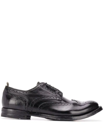 Officine Creative Perforated Detail Oxford Shoes In Black