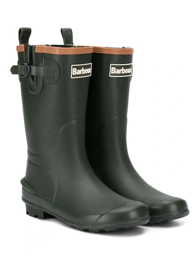 Barbour Kids' Short Wellington Boots In Green