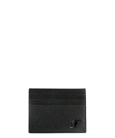 Ferragamo Salvatore  Men's Black Leather Card Holder