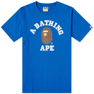 A Bathing Ape College Tee In Blue