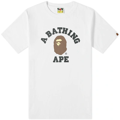 A Bathing Ape College Tee In White