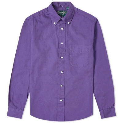 Gitman Vintage Button Down Overdyed Oxford Shirt In Purple