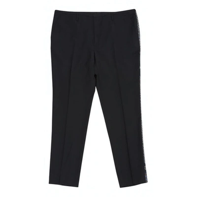 Pre-owned Lanvin Wool Trousers In Navy