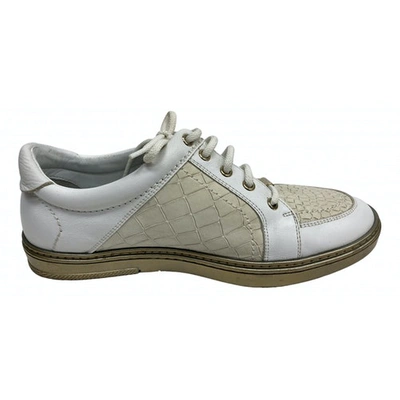 Pre-owned Jimmy Choo Leather Low Trainers In White
