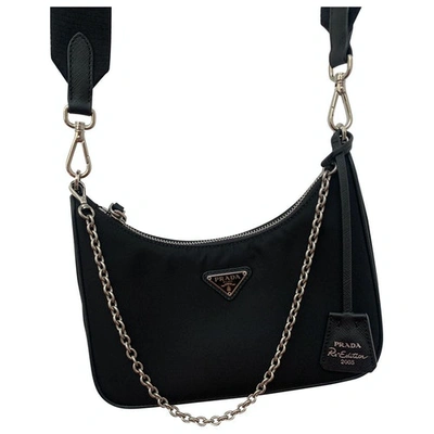 Pre-owned Prada Re-edition Cloth Crossbody Bag In Black