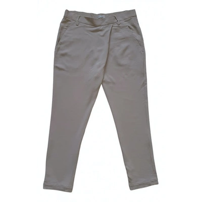 Pre-owned Brunello Cucinelli Silk Trousers In Ecru