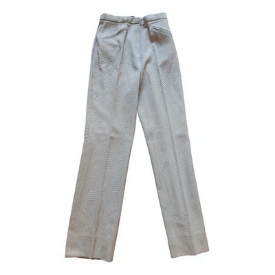 Pre-owned Givenchy Wool Straight Pants In Grey