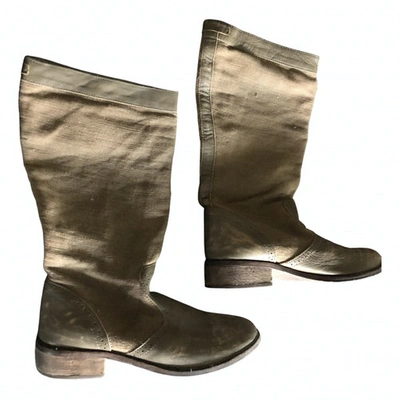 Pre-owned Diesel Cloth Boots In Camel