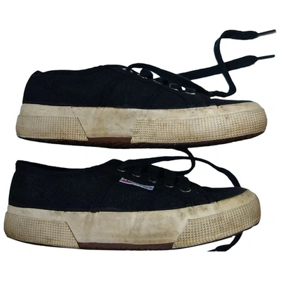 Pre-owned Superga Cloth Trainers In Black