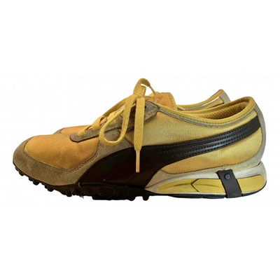 Pre-owned Puma Leather Low Trainers In Yellow