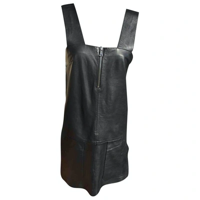 Pre-owned Ba&sh Spring Summer 2020 Leather Mini Dress In Black