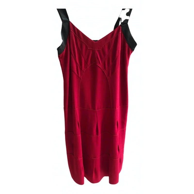 Pre-owned Miu Miu Silk Mini Dress In Red