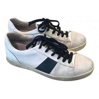 Pre-owned Dondup Leather Low Trainers In White