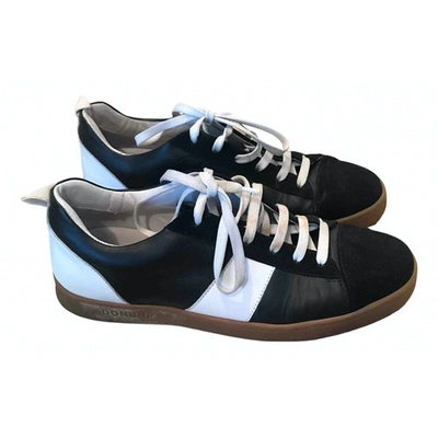 Pre-owned Dondup Leather Low Trainers In Black