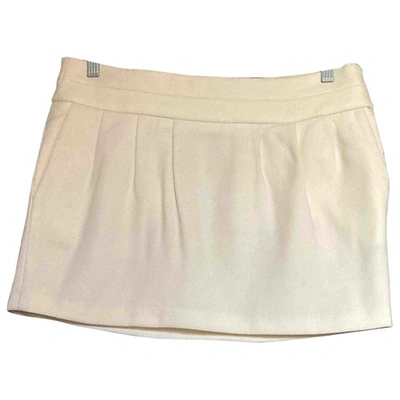 Pre-owned Mauro Grifoni Wool Mini Skirt In White