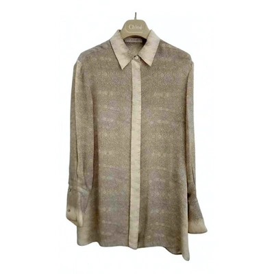 Pre-owned Chloé Silk Shirt In Beige