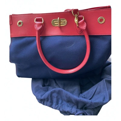 Pre-owned Ralph Lauren Leather Tote In Blue