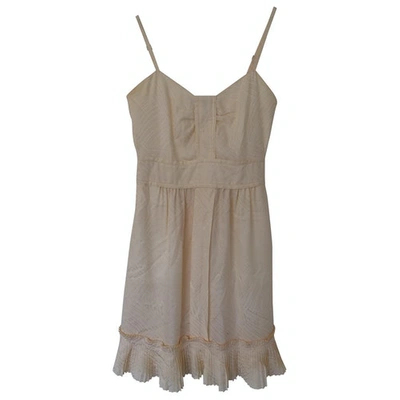 Pre-owned Marc By Marc Jacobs Silk Mid-length Dress In Beige