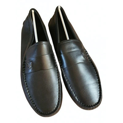 Pre-owned Ermenegildo Zegna Leather Flats In Black