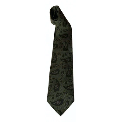 Pre-owned Giorgio Armani Silk Tie In Green