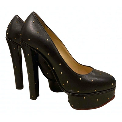 Pre-owned Charlotte Olympia Leather Heels In Black