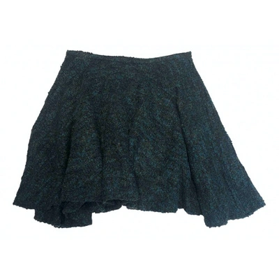Pre-owned Kenzo Wool Mini Skirt In Green